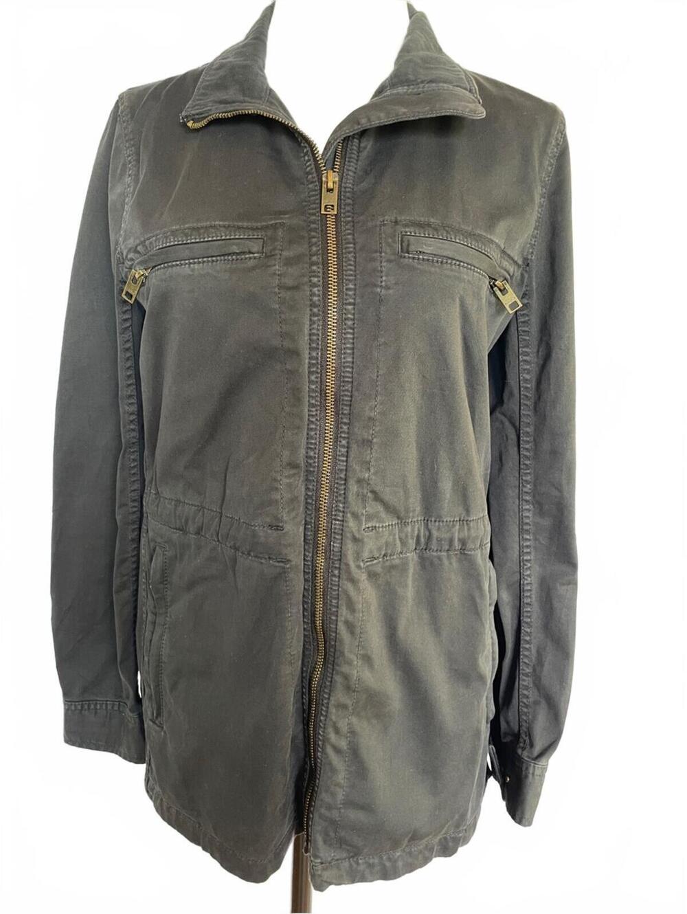 Lucky Brand Maddie S Washed Black Utility Field Jacket 90s Grunge Indie Sleaze